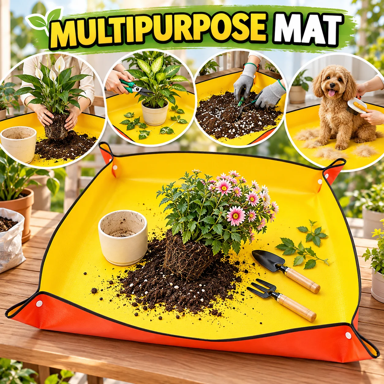 แผ่นรองเปลี่ยนกระถางต้นไม้กันน - Repotting Mat บทวิจารณ์และราคา